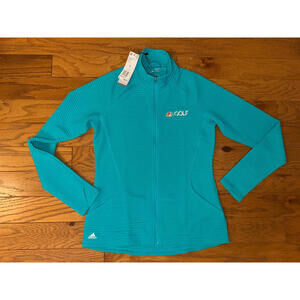 NWT$65 Adidas Golf+NBC Logo Jacket Womens  Ribbed Knit FZ Pockets sz S